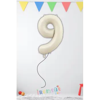 9 Yaş Doğum Günü Krem Renk Folyo Helyum Balon 34 76 Cm 9 Rakam Folyo Balon Balon Retro Renk