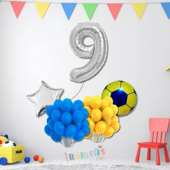 9 Yaş Doğum Günü Partisi Fenerbahçe Tema Balon Süsleme Seti