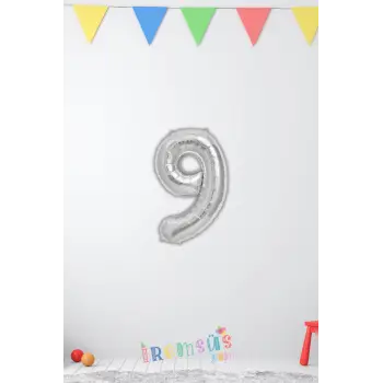 9 Yaş Doğum Günü Partisi Gümüş Renk Folyo Balon 16 36 Cm 9 Rakam Folyo Balon Silver Konsept