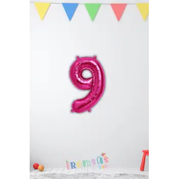 9 Yaş Doğum Günü Partisi Pembe Renk Folyo Balon 16 36 Cm 9 Rakam Folyo Balon Pembe Konsept