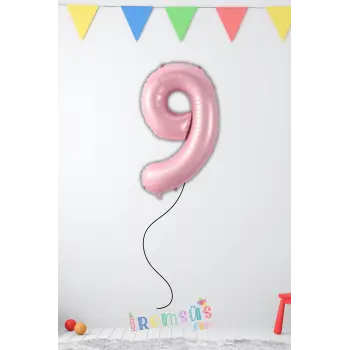 9 Yaş Doğum Günü Pembe Renk Folyo Helyum Balon 34 76 Cm 9 Yaş Folyo Balon