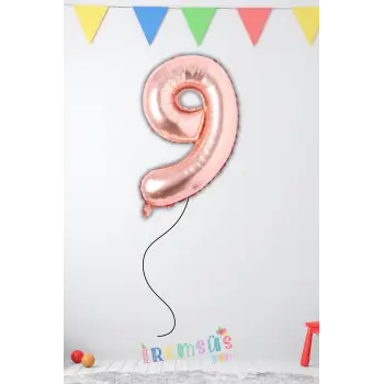 9 Yaş Doğum Günü Rose Renk Folyo Helyum Balon 34 76 Cm 9 Yaş Folyo Balon