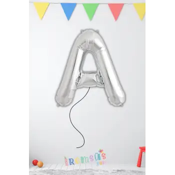 A Harfi Doğum Günü Gümüş Renk Folyo Helyum Balon 34 76 Cm A Harf Folyo Balon Silver Konsept