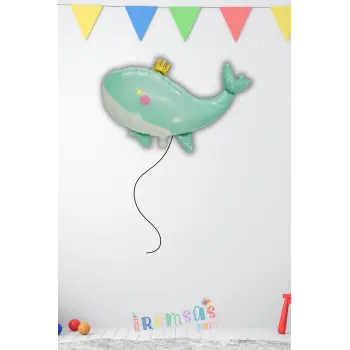 Balina Figür Folyo Helyum Balon 93 cm Hayvanlar Konsept Folyo Balon Süsleme