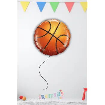 Basketbol Topu Figürü Yuvarlak Folyo Helyum Balon 18 45 cm Basketbol Tema Süsleme Balonu