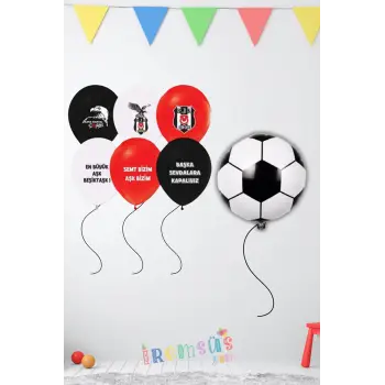 Beşiktaş Konsept Doğum Günü Partisi Helyum Balon Seti Beşiktaş Takımı Tema Süslemesi