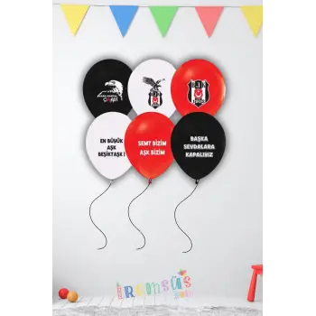 Beşiktaş Takım Logolu Baskılı Lisanslı Balon 10 adet. Beşiktaş Doğum Günü Süsleme