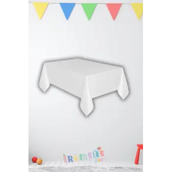 Beyaz Renk Plastik Masa Örtüsü 120*180 cm 1 Adet Kullan at Parti Masa Örtüsü