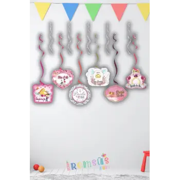 Bride To Be Konsept Parti Tavandan Sarkıt Süs 6 lı Bekarlığa Veda Partisi Süslemesi