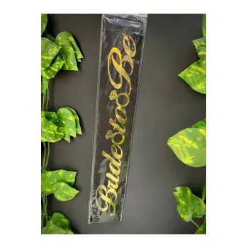 Bride To Be Yazılı Siyah Üstüne Gold Yaldızlı Kuşak 150 cm Bekarlığa Veda Partisi Konsepti Süs