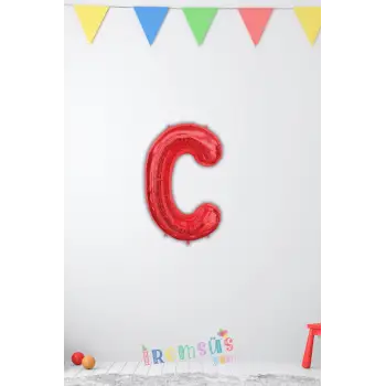C-Ç Harfi Doğum Günü Kırmızı Renk Folyo Balon 16 36 Cm C-Ç Harf Folyo Balon Red Konsept