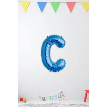 C-Ç Harfi Doğum Günü Mavi Renk Folyo Balon 16 36 Cm C-Ç Harf Folyo Balon Mavi Konsept