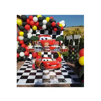 Cars Konsept Balon Zinciri 80 Balon + Balon Zinciri