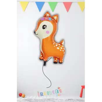 Ceylan Figürü Folyo Helyum Balon 55*94 cm Ceylan Tema Parti Süsleme Balonu Hayvan Tema