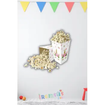 Çiçekli Unicorn Konsept Mısır Kutusu 8 li