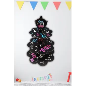 Cinsiyet Belirleme Partisi 3 Katlı Cupcake Standı Kızmı Erkekmi Süsleme Kek Standı