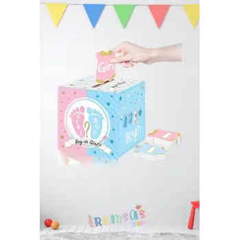 Cinsiyet Belirleme Partisi Bebek Cinsiyet Tahmin Kutusu 19*19 Cm Cinsiyet Partisi Organizasyon Süs
