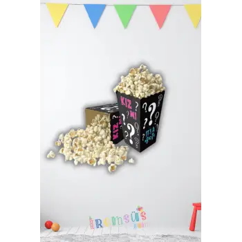 Cinsiyet Belirleme Partisi Konsept Mısır Kutusu 8li Popcorn Cinsiyet Partisi Masa Süsü
