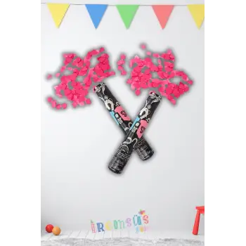 Cinsiyet Belirleme Partisi Pembe Renk Konfeti 30 cm 1 adet Kız Bebek Cinsiyet Partisi