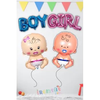 Cinsiyet Partisi Figür Balonlu Süsleme Seti