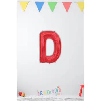 D Harfi Doğum Günü Kırmızı Renk Folyo Balon 16 36 Cm D Harf Folyo Balon Red Konsept