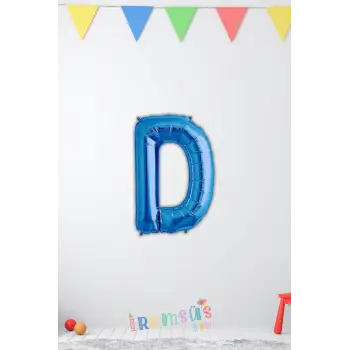D Harfi Doğum Günü Mavi Renk Folyo Balon 16 36 Cm D Harf Folyo Balon Mavi Konsept