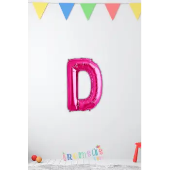 D Harfi Doğum Günü Pembe Renk Folyo Balon 16 36 Cm D Harf Folyo Balon Pembe Konsept
