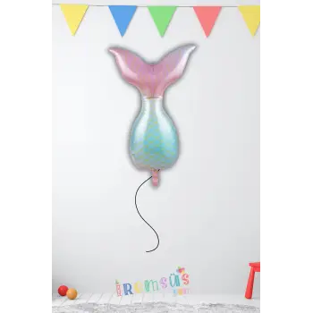 Deniz Kızı Kuyruğu Şekilli Helyum Balon 52x85 Cm Deniz Kızı Konsept Parti Süslemesi