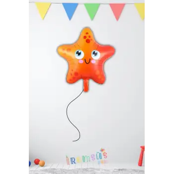 Denız Yıldızı Figür Folyo Helyum Balon 60 cm Hayvanlar Konsept Folyo Balon Süsleme