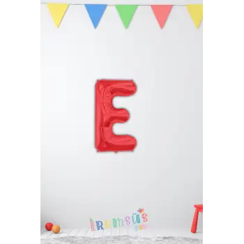 E Harfi Doğum Günü Kırmızı Renk Folyo Balon 16 36 Cm E Harf Folyo Balon Red Konsept