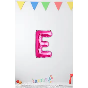 E Harfi Doğum Günü Pembe Renk Folyo Balon 16 36 Cm E Harf Folyo Balon Pembe Konsept