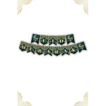 Eid Mubarak Yazılı Banner Süsleme Yazı Ramazan Ayı Süsleme Yazısı