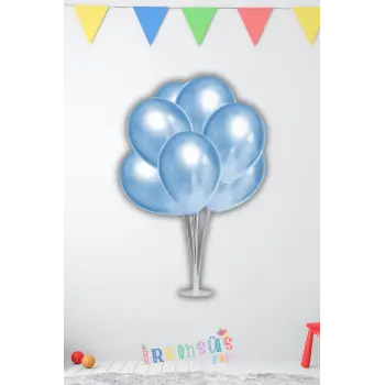 Erkek Bebek Mavi Renk Balonlu 7 li Ayaklı Balon Standı Yeni Doğum Hastane Süsleme Standı