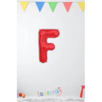 F Harfi Doğum Günü Kırmızı Renk Folyo Balon 16 36 Cm F Harf Folyo Balon Red Konsept