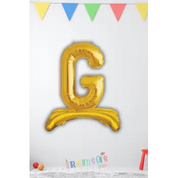 G-Ğ Harfi Ayaklı Folyo Balon Gold Renk 32