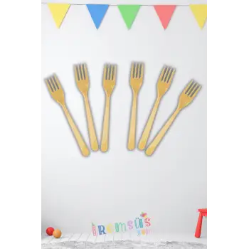 Gold Renk Plastik Çatal 24 Adet Gold Konsept Kullan At Kaliteli Çatal