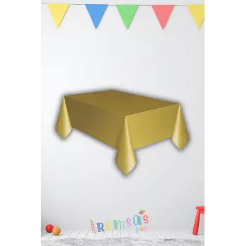 Gold Renk Plastik Masa Örtüsü 120*180 cm 1 Adet Kullan at Masa Örtüsü