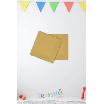 Gold Renkli Konsept Peçete 33*33 Cm 16 lı Gold Renk Parti Süslemesi