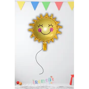Güneş Figür Folyo Helyum Balon 26 Güneş Konsept Parti Süsleme Balonu Doğa Tema Süsleme Balon