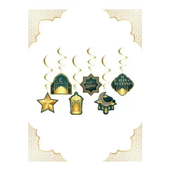 Hoşgeldin Ramazan Temalı 6 Lı Tavan Sarkıt Süsleme Ramazan Ayı Süsleme Sarkıt Süslemesi