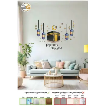 Hoşgeldin Ramazan Temalı Stciker Seti Ramazan Stickeri Cam Süslemesi