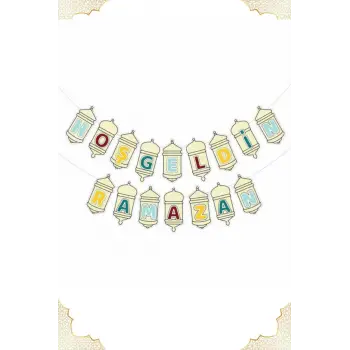 Hoşgeldin Ramazan Yazılı Renkli Banner Süsleme 190 Cm Ramazan Ayı Süslemesi