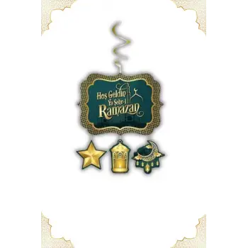 Hoşgeldin Ya Şehr-i Ramazan Yazılı Asmalı Tavan Sarkıt Süsü Ramazan Bayramı Süslemesi