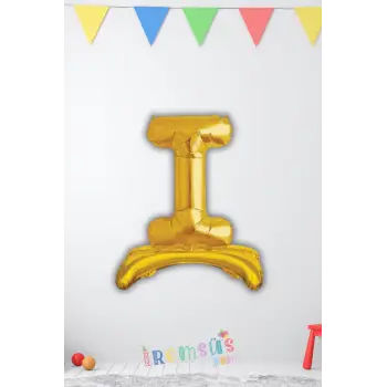 I-İ Harfi Ayaklı Folyo Balon Gold Renk 32