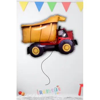 İnşaat Konsept Doğum Günü Partisi Kamyon Figür Folyo Helyum Balon İnşaat Tema Balon Süsleme