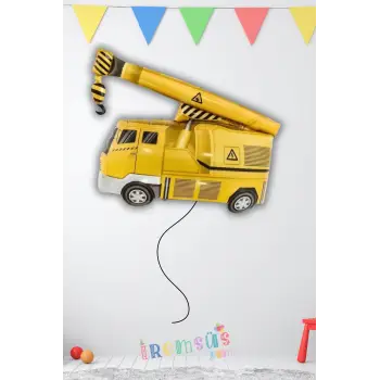 İnşaat Konsept Doğum Günü Partisi Vinç Figür Folyo Helyum Balon İnşaat Tema Balon Süsleme