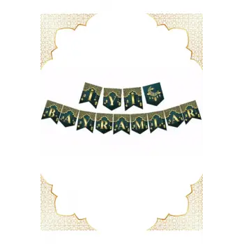 Iyi Bayramlar Yazılı Zikzak Banner 190cm Ramazan Bayramı Süsleme Yazısı