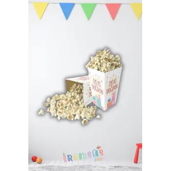 İyiki Doğdun Yazılı Konsept Renkli Mısır Kutusu Popcorn 8 li Makaron Tema Masa Üstü Süslemesi
