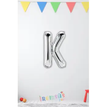 K Harfi Doğum Günü Gümüş Renk Folyo Balon 16 36 Cm K Harf Folyo Balon Silver Konsept