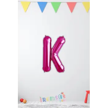K Harfi Doğum Günü Pembe Renk Folyo Balon 16 36 Cm K Harf Folyo Balon Pembe Konsept